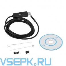 Эндоскоп технический OTG USB 2 Mетра c led подсветкой, цветная камера